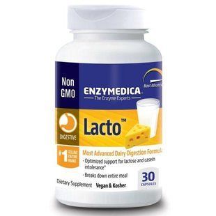 Enzymedica, Lacto, найкраща формула для засвоєння молочних продуктів, 30 капсул ENZ-24120 фото
