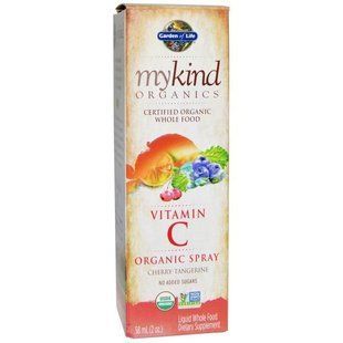 Garden of Life, mykind Organics, витамин C, органический спрей, вишня-мандарин, 2 жидких унций (58 мл) GOL-11860 фото