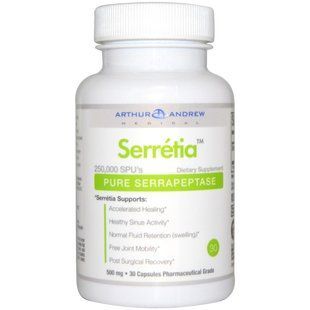 Arthur Andrew Medical, Serretia, чиста серрапептаза, 500 мг, 30 капсул AAM-00161 фото