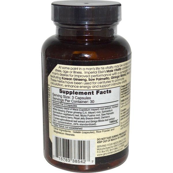 Imperial Elixir, Мужская жизненная сила, эффективная формула с женьшенем и макой, 90 капсул IME-38542 фото