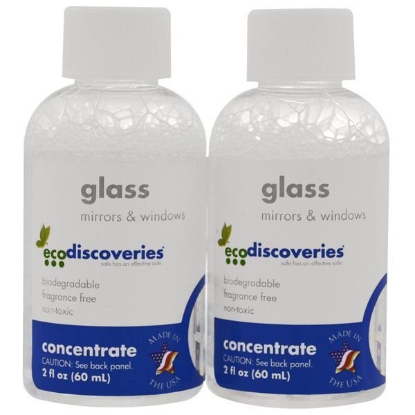 EcoDiscoveries, Стекло, окна и зеркала, перезавправка концентрата, 2 пакета по 2 унции каждый ECD-00164 фото