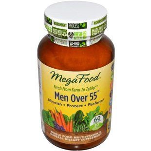MegaFood, Цельнопищевые мультивитамины и минералы для мужчин за 55, без железа, 60 таблеток MGF-10273 фото