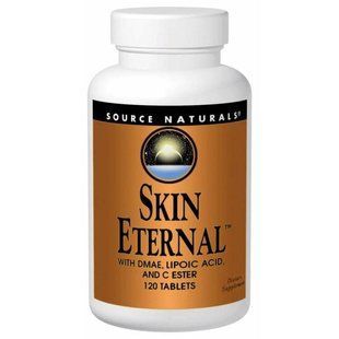 Source Naturals, Вечность кожи с ДMAЭ, липоевой кислотой и сложноэфирный витамин C, 120 таблеток SNS-01483 фото