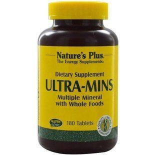 Natures Plus, Ультра-мины, разные минералы с цельными пищевыми продуктами, 180 таблеток NAP-03301 фото