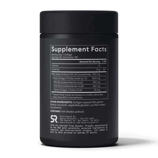 Omega-3 Fish Oil Alaska 1250mg - 180 softgels 2023-10-4008 фото