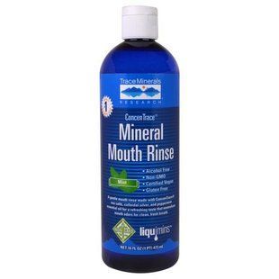 Trace Minerals Research, ConcenTrace, Минеральный ополаскиватель для полости рта, Мята, 16 жидких унций (473 мл) TMR-00286 фото