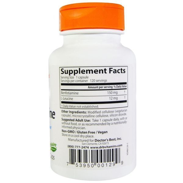 Doctors Best, Бенфотиамин 150 с BenfoPure, 150 мг, 120 вегетарианских капсул DRB-00129 фото