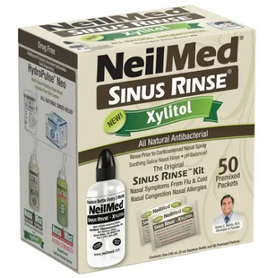 Сольовий розчин для промивання носа NeilMed Sinus Rinse Kit with Xylitol 50 пакетиків Kit with Xylitol 50 фото