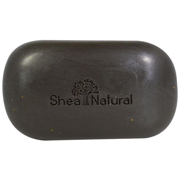 Shea Natural, Отшелушивающее черное мыло с маслом ши, полночный гранат, 5 унций (141 г) SHN-52202 фото