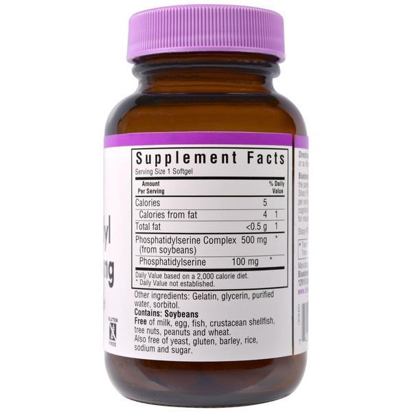 Bluebonnet Nutrition, Фосфатидилсерин, 100 мг, 60 желатиновых капсул BLB-00940 фото
