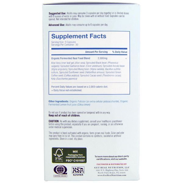 Get Real Nutrition, Настоящий пробиотик - физическая форма, 90 органических капсул GTR-00004 фото