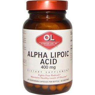 Olympian Labs Inc., Альфа-липоевая кислота, 400 мг, 60 вегетарианских капсул OLY-00381 фото