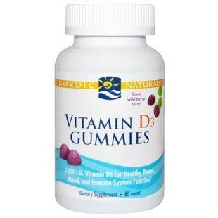 Nordic Naturals, Витамин D3 в форме мишек, дикая вишня, 1000 МЕ, 60 мишек NOR-31140 фото