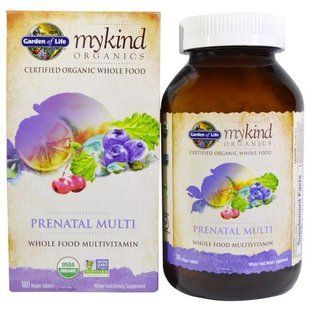 Garden of Life, MyKind Organics, пренатальный муьтивитамин, цельнопищевой мультивитамин, 180 веганских таблеток GOL-11771 фото