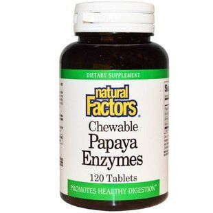 Natural Factors, Chewable Papaya Enzymes, 120 таблеток NFS-01749 фото