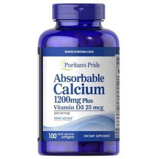 Absorbable Calcium 1200 mg Plus vitamin D3 2,5 mg - 100 Softgels 100-34-0611608-20 фото