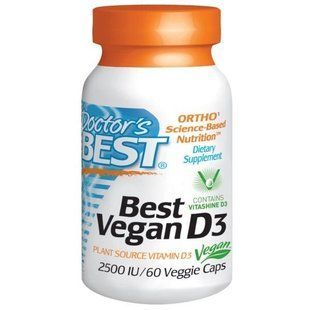 Doctors Best, Best Vegan D3, витамин D3 из растительных источников, 2500 МЕ, 60 вегетарианских капсул DRB-00302 фото