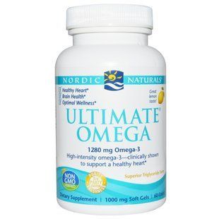 Nordic Naturals, Ultimate Omega, зі смаком лимона, 1000 мг, 60 желатинових капсул NOR-01790 фото