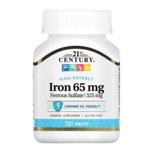 Iron 65 mg Ferrous Sulfate 325 mg - 120 tabs 2023-10-7122 фото