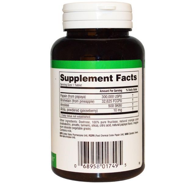 Natural Factors, Chewable Papaya Enzymes, 120 таблеток NFS-01749 фото