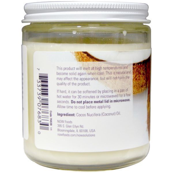 Now Foods, Кокосовое масло, натуральное, 7 жидких унций (207 мл) NOW-07683 фото