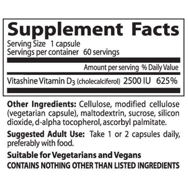 Doctors Best, Best Vegan D3, витамин D3 из растительных источников, 2500 МЕ, 60 вегетарианских капсул DRB-00302 фото