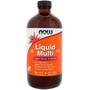 Мульмивитамины жидкие Now Foods Liquid Multi с ароматом тропического апельсина 16 жидких унций (473 мл) NOW-03772 фото