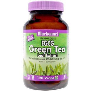 Bluebonnet Nutrition, Herbals, EGCG Green Tea Leaf Extract, 200 mg, 120 Vcaps BLB-01379 фото