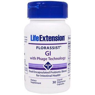Life Extension, Florassist, Желудочно-кишечная Противофаговая Технология, 30 Жидких Растительных капсул LEX-21253 фото