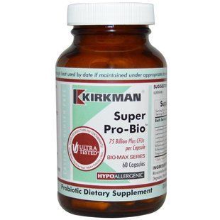 Kirkman Labs, Bio-Max Series, Super Pro-Bio, Высокоэффективный пробиотик, 60 капсул (Ice) KIM-02134 фото