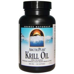 Source Naturals, Arctic Pure, масло криля, 500 мг, 120 желатиновых капсул SNS-02166 фото