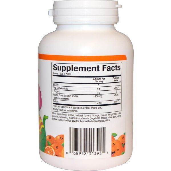 Natural Factors, Большие друзья, витамин C, c терпким апельсиновым вкусом, 250 мг, 90 жевательных пастилок NFS-01395 фото