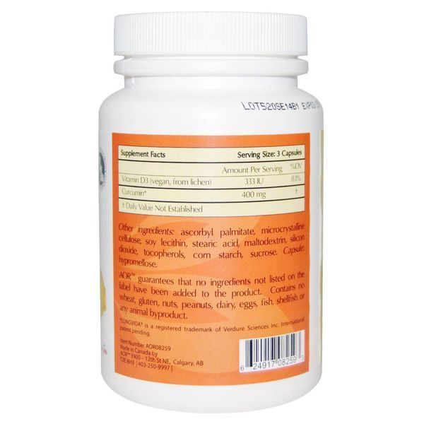 Advanced Orthomolecular Research AOR, Формула с куркумином, CurcuMind, 90 растительных капсул AOR-08259 фото
