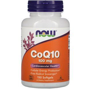 Now Foods, CoQ10, 100 мг, 150 гельових капсул NOW-03209 фото