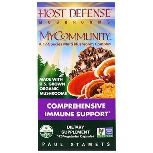 Fungi Perfecti, Імунний захист, MyCommunity, 120 рослинних капсул FPI-03813 фото