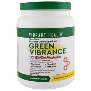 Vibrant Health, Green Vibrance +25 Billion Probiotics, Version 16.0, 35.27 oz (1 kg) VBH-80086 фото