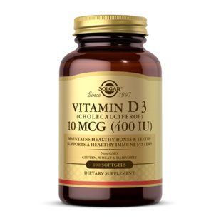 Vitamin D3 (Cholecalciferol) 10 mcg (400 IU) - 100 softgels 2023-10-4141 фото