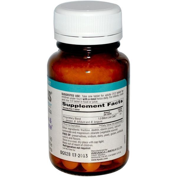 Wakunaga - Kyolic, KyoDophilus, 60 Chewable Tablets WAK-60031 фото