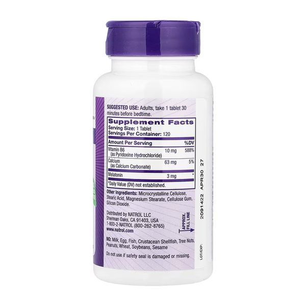 Melatonin 3mg - 120 tabs (Повреждена банка) 2024-11-02970 фото