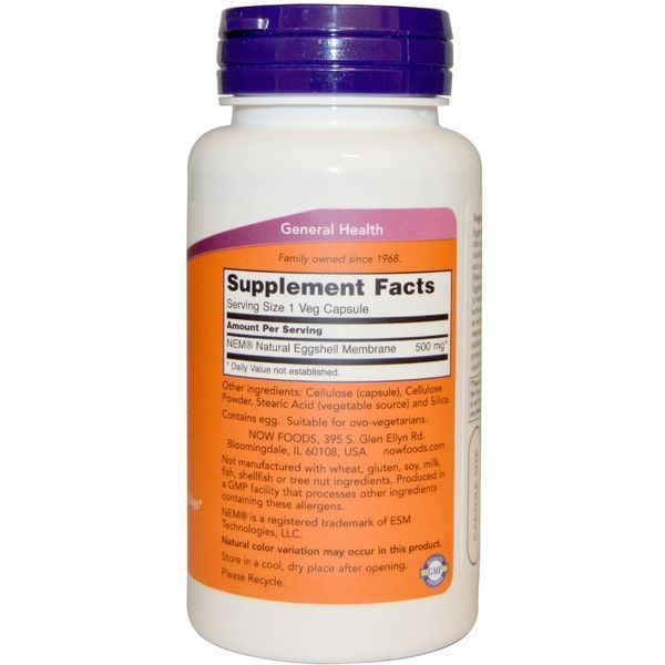 Now Foods, Eggshell Membrane , 500 mg, 60 Veggie Caps NOW-03385 фото