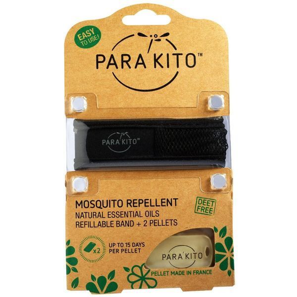 Parakito, Браслет с репеллентом от комаров + 2 гранулы, черный PKT-00004 фото