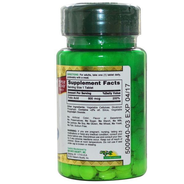 Natures Bounty, Фолиевая Кислота, Максимального Действия 250 таблеток NRT-02843 фото