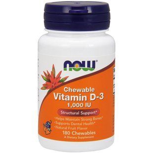 Витамин Д3 Vitamin D-3 Жевательный витамин D-3 1000 МЕ, 180 жевательных таблеток NOW-00357 фото