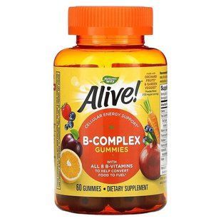 Комплекс витаминов группы В, вишневый вкус, 60 жевательных таблеток Natures Way, Alive NWY-10483 фото