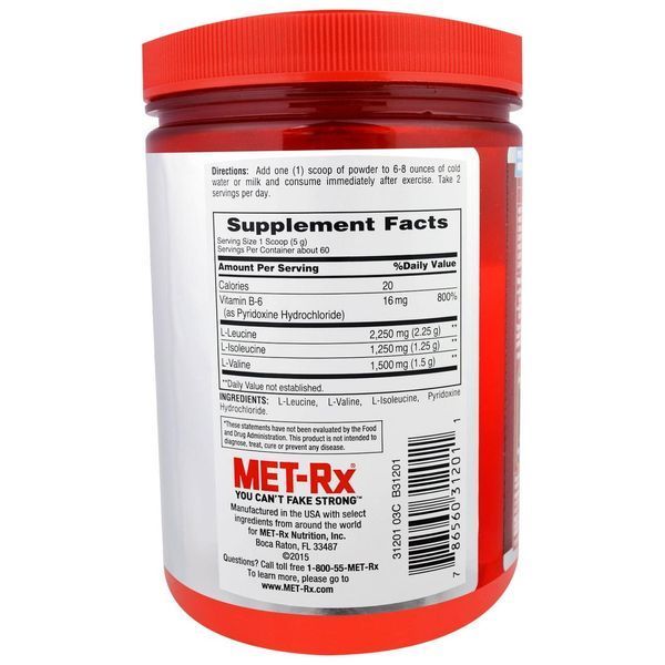 MET-Rx, Аминокислоты с разветвленной цепью 5000 в порошке, без вкусовых добавок, 10.58 унций (300 г) MTX-31201 фото