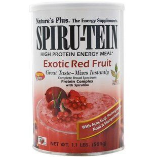 Natures Plus, Сыворотка Spiru-Tein, питание с высоким содержанием белка, экзотические красные ягоды, 504 г NAP-45922 фото