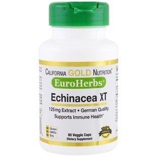 California Gold Nutrition, EuroHerbs, Echinacea XT, 125 mg, 60 Veggie Caps CGN-01107 фото