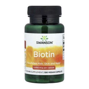 Biotin 5000mcg - 100 caps (Пошкоджена етикетка) 2024-11-0010 фото