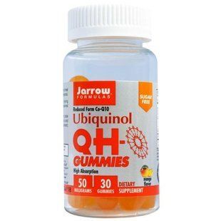 Jarrow Formulas, Желатиновые конфеты Убикинол КьюЭйч, без сахара, вкус манго, 50 мг, 30 желатиновых конфет JRW-32009 фото