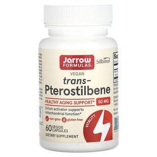 Jarrow Formulas, Транс-птеростильбен, 60 вегетарианских капсул JRW-20040 фото